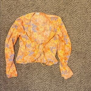 Floral Orange and Purple Women's Top